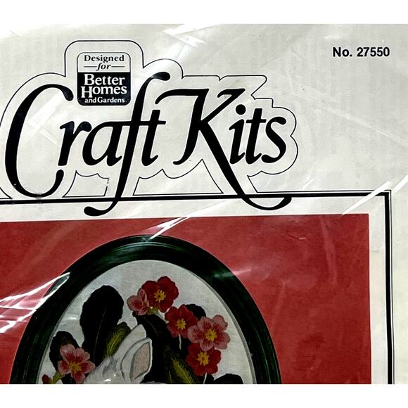 Better Homes & Gardens 1983 Craft Kit - BUNNY by Janlynn  with Oval Frame - Picture 4 of 6